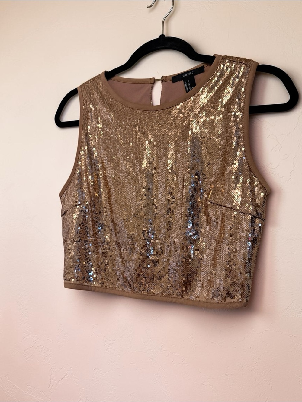 Forever 21 Gold Sequin Crop Top - Picture 4 of 9